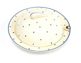 SUSIE COOPER, Polka Dot pattern muffin dish and cover, for John Lewis, circa 1930's, 23cm.