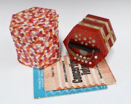 Vintage concertina and pamphlets
