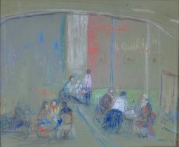 TAMARA KAPLAN (SOUTH AFRICAN) CAFE FLORIAN, VENICE, pastel, signed and framed, label verso, 55 x