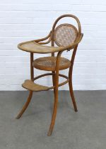 Early 20th century child's Thonet style bentwood high chair, 44 x 99cm.