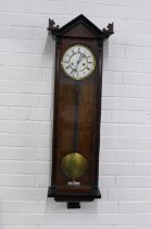 Vienna wall clock, double weights, 35 x 108cm.