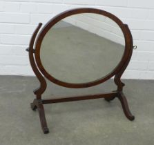 Mahogany dressing table mirror, 58 x 55cm.