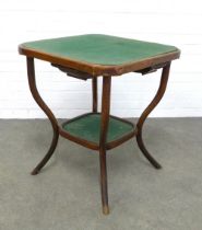 Attributed to Thonet, a Model No 8 bentwood card table, square top with rounded edge over four
