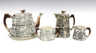 Capper & Wood 'Horn' pattern coffee and tea set, printed mark for 1899 (5)
