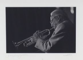 WILLIAM ELLIS, HUMPHREY LYTTLETON signed black and white photograph, signed in pencil and framed