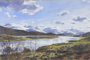 RICHARD ALDRED D.A. (Edin), STILLNESS, LOCH MOY, watercolour, signed and framed under glass,