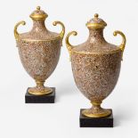 A Pair of Wedgwood White Terracotta Stoneware Covered Vases UK, circa 1795