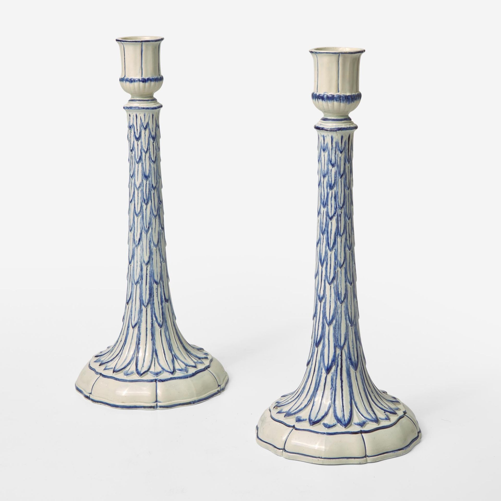 A Pair of Wedgwood Queensware Candlesticks UK, circa 1778