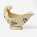 A Wedgwood "Exotic Birds" Decorated Queensware Sauce Boat UK, circa 1770