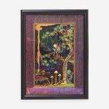 A Wedgwood Fairyland Lustre "Elves in a Pine Tree" Plaque UK, 1920s