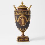 A Wedgwood Bronzed and Gilt Black Basalt Vase and Cover UK, circa 1890