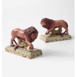A Pair of Wedgwood Pearlware Lion Figures UK, 1780s or 1790s