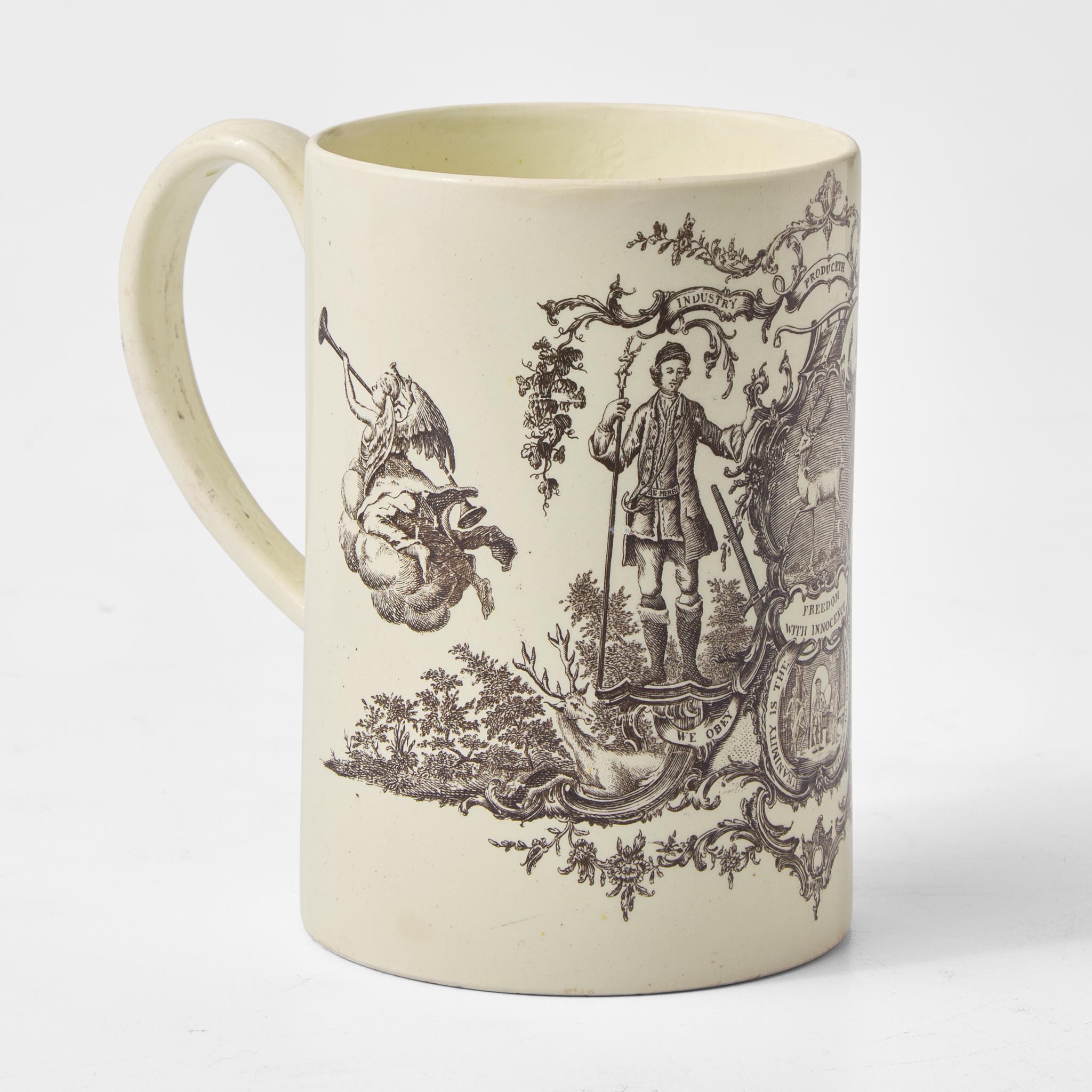 A Wedgwood Transfer-Printed Queensware Mug UK, 1760s - Image 2 of 4