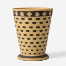 A Wedgwood Black Basalt-Decorated Caneware Posy Pot Vase UK, circa 1820