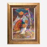 A Wedgwood Fairyland Lustre "Torches" Plaque UK, 1920s