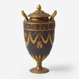 A Wedgwood Bronzed and Gilded Black Basalt Vase and Cover UK, circa 1900