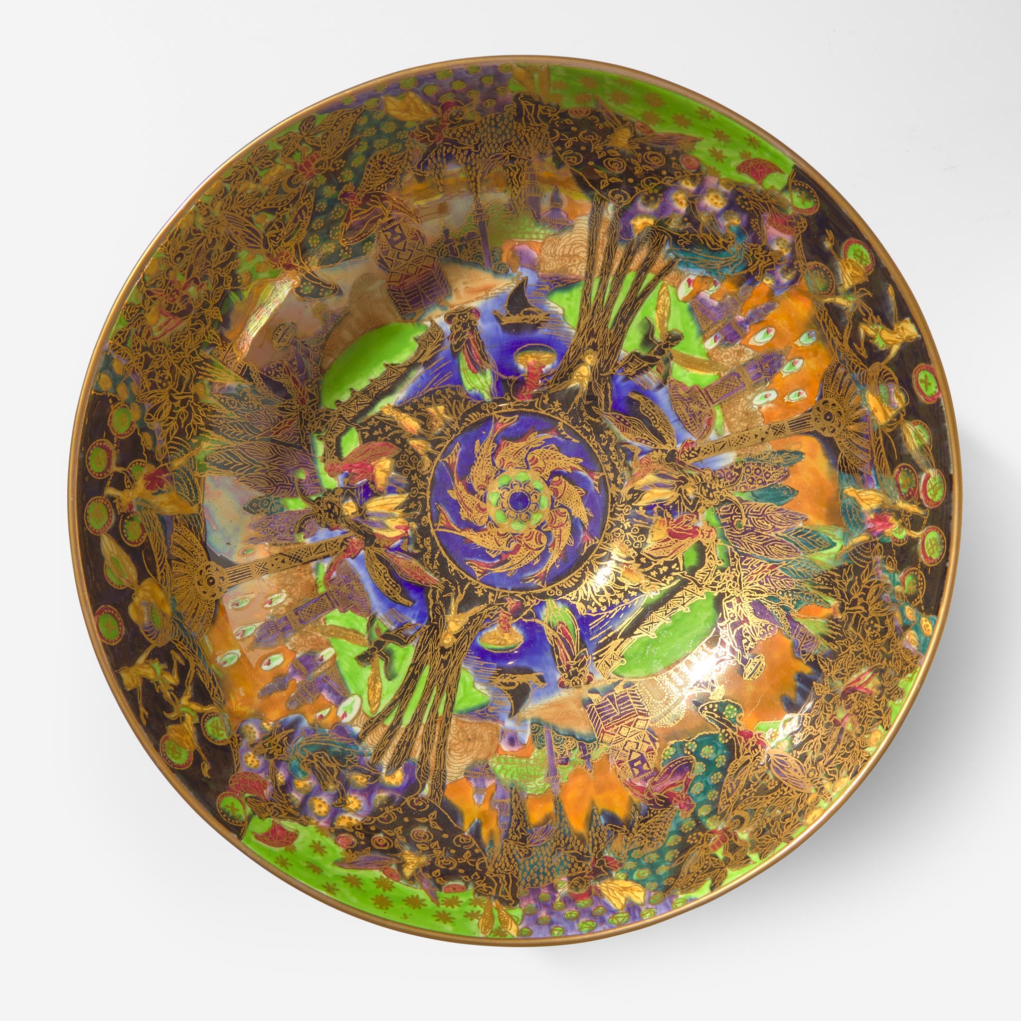 A Wedgwood Fairyland Lustre "Fairy Gondola" Footed Bowl UK, 1920s - Image 3 of 4