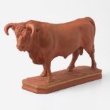 A Large Wedgwood Rosso Antico Figure of a Bull UK, mid-19th century