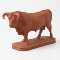A Large Wedgwood Rosso Antico Figure of a Bull UK, mid-19th century