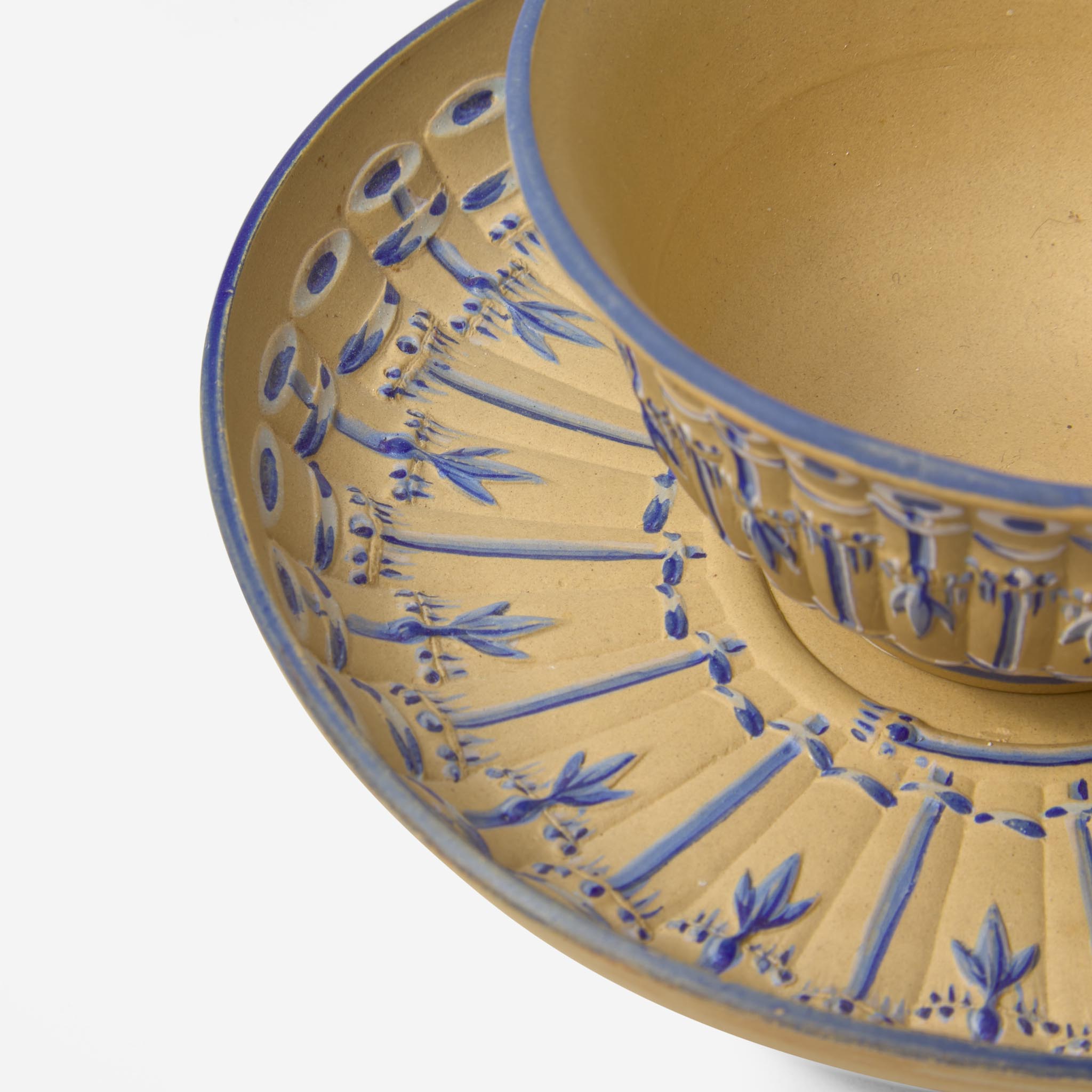 A Wedgwood Encaustic-Decorated Caneware Cup and Saucer UK, circa 1787 - Image 2 of 4