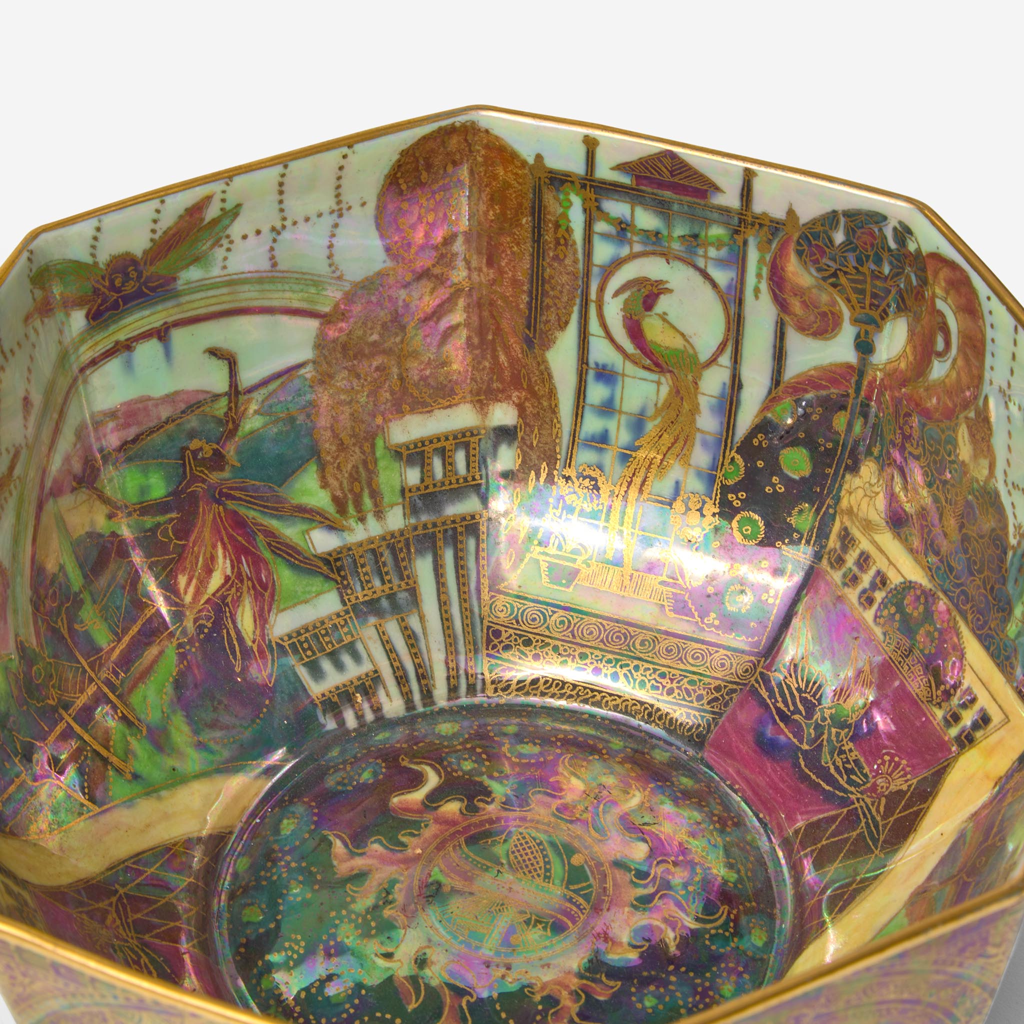 A Wedgwood Fairyland Lustre "Gargoyles" Octagon Bowl, UK, circa 1920 - Image 3 of 4