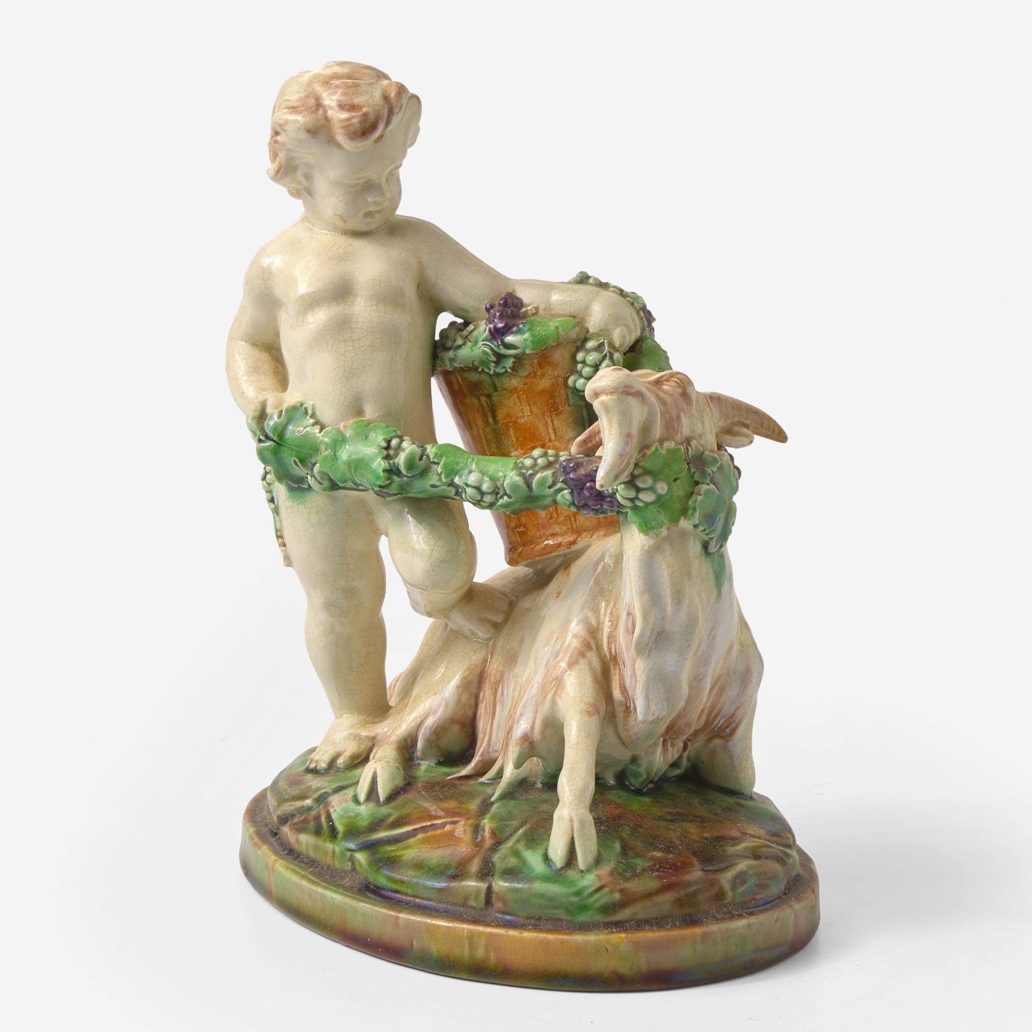 A Wedgwood Majolica Figural Group UK, 1880s