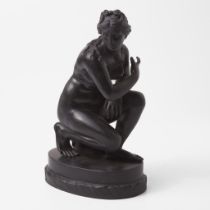 A Wedgwood Black Basalt Crouching Venus Figure UK, mid-19th century