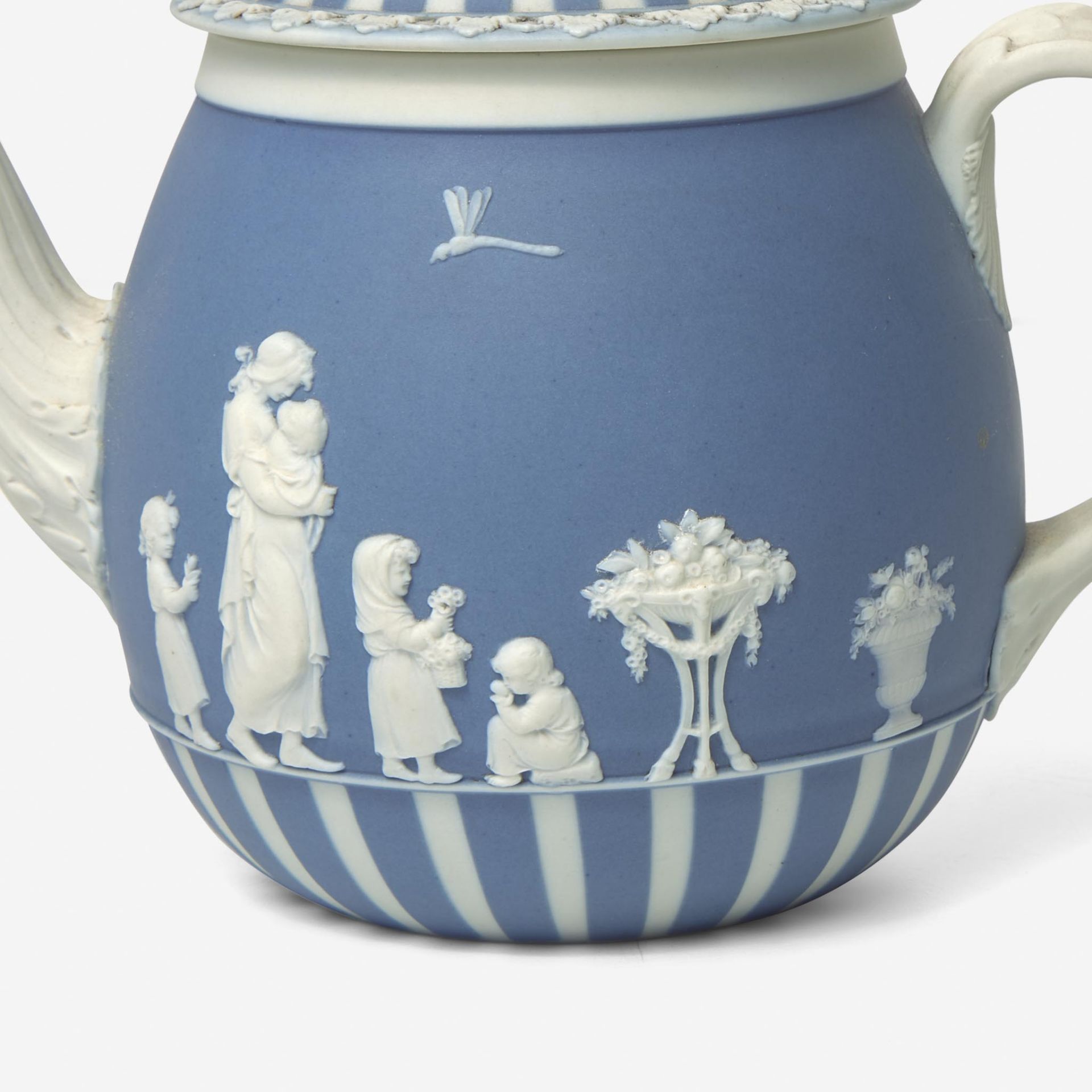 A Wedgwood Blue Dip Jasperware Teapot UK, circa 1790 - Image 2 of 3