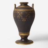 A Wedgwood Gilded Black Basalt Handled Vase UK, 1890s