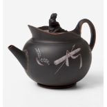 A Wedgwood & Bentley Encaustic-Decorated Black Basalt Teapot UK, circa 1770