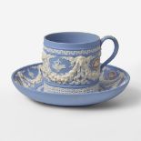 A Wedgwood Tricolor Jasperware Cup and Saucer UK, circa 1820