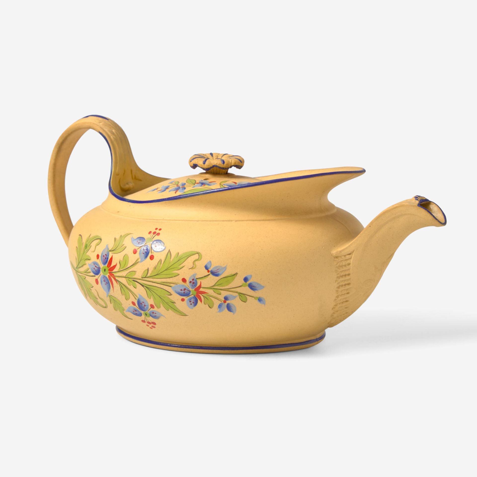 A Wedgwood Encaustic-Decorated Caneware Assembled Three Piece Tea Set UK, circa 1790 - Image 2 of 4