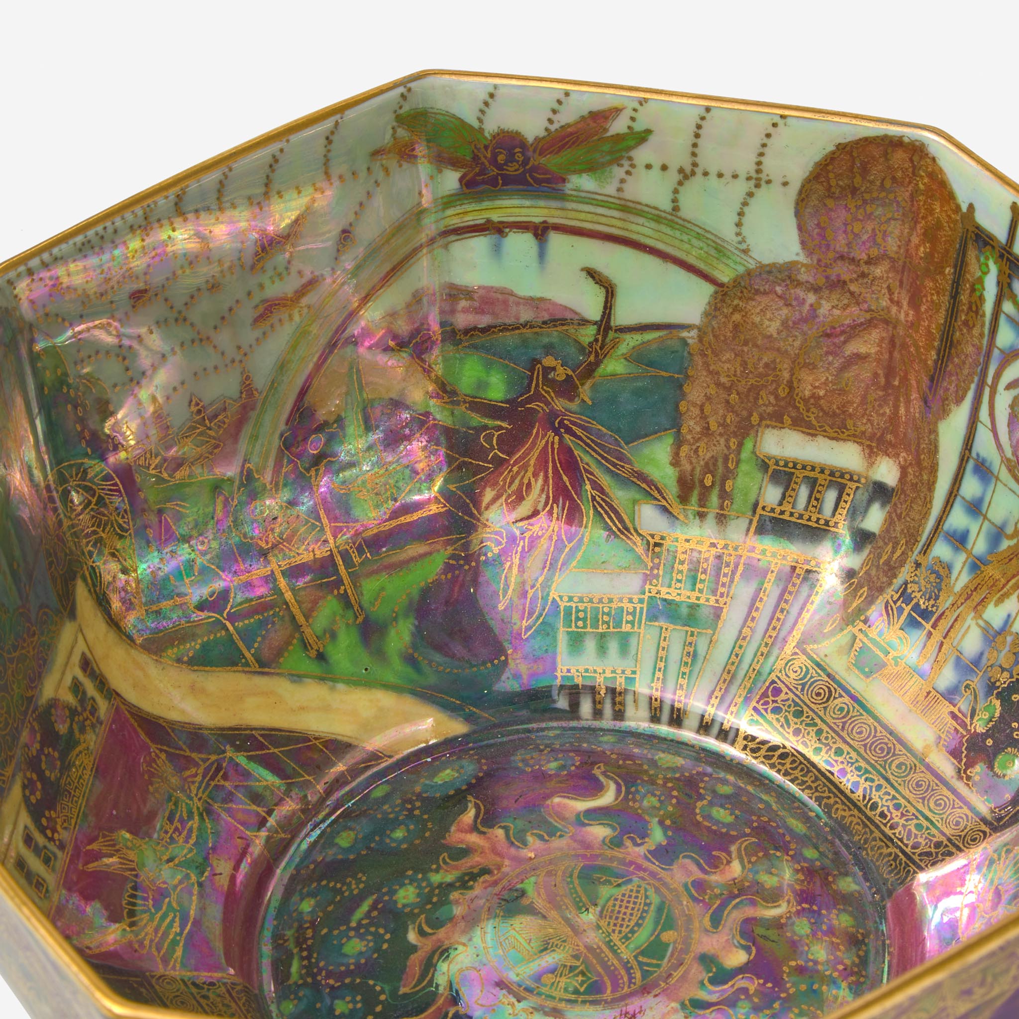 A Wedgwood Fairyland Lustre "Gargoyles" Octagon Bowl, UK, circa 1920 - Image 2 of 4