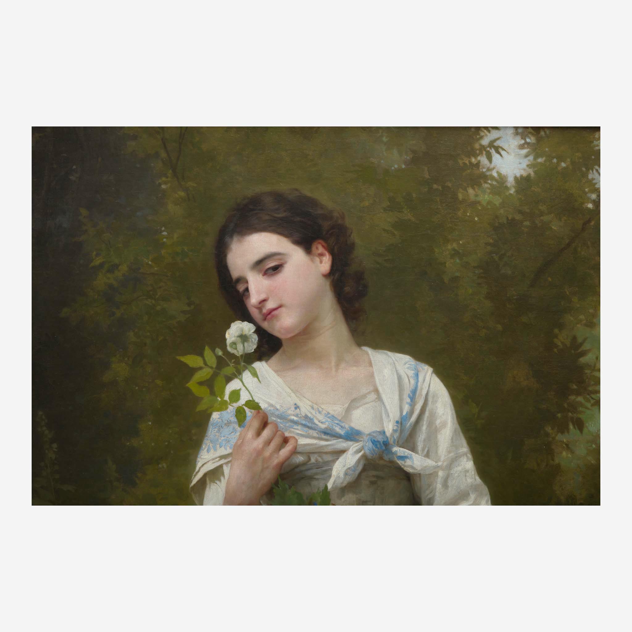 William-Adolphe Bouguereau (French, 1825–1905) La Fleur Préférée (also known as 'L'Odorat') - Image 3 of 5