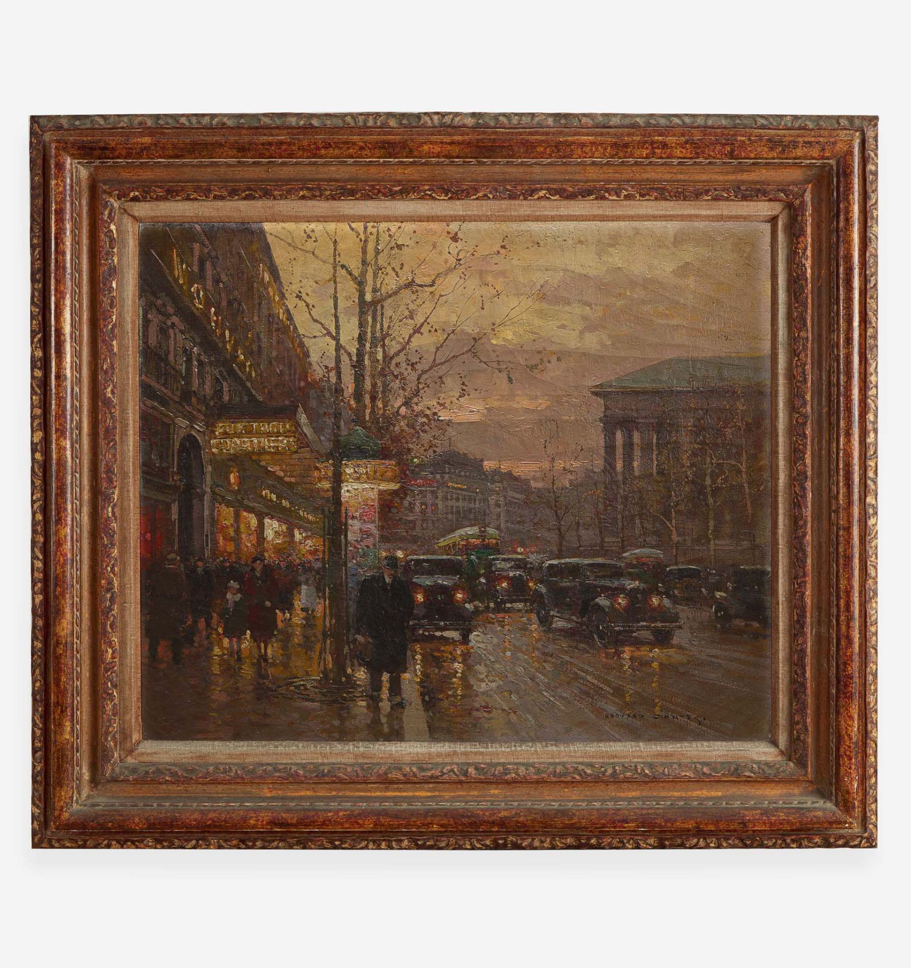 Edouard Léon Cortès (French, 1882–1969) Boulevard de la Madeleine, Aux Trois Quartiers - Image 2 of 2