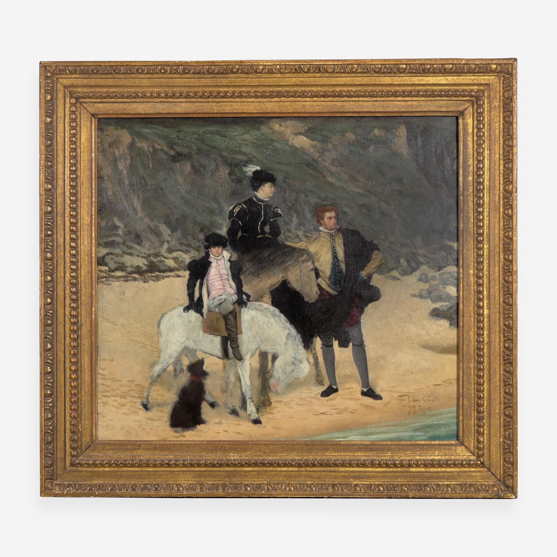 James Jacques Joseph Tissot (French, 1836–1902) Sur la Plage - Image 2 of 4