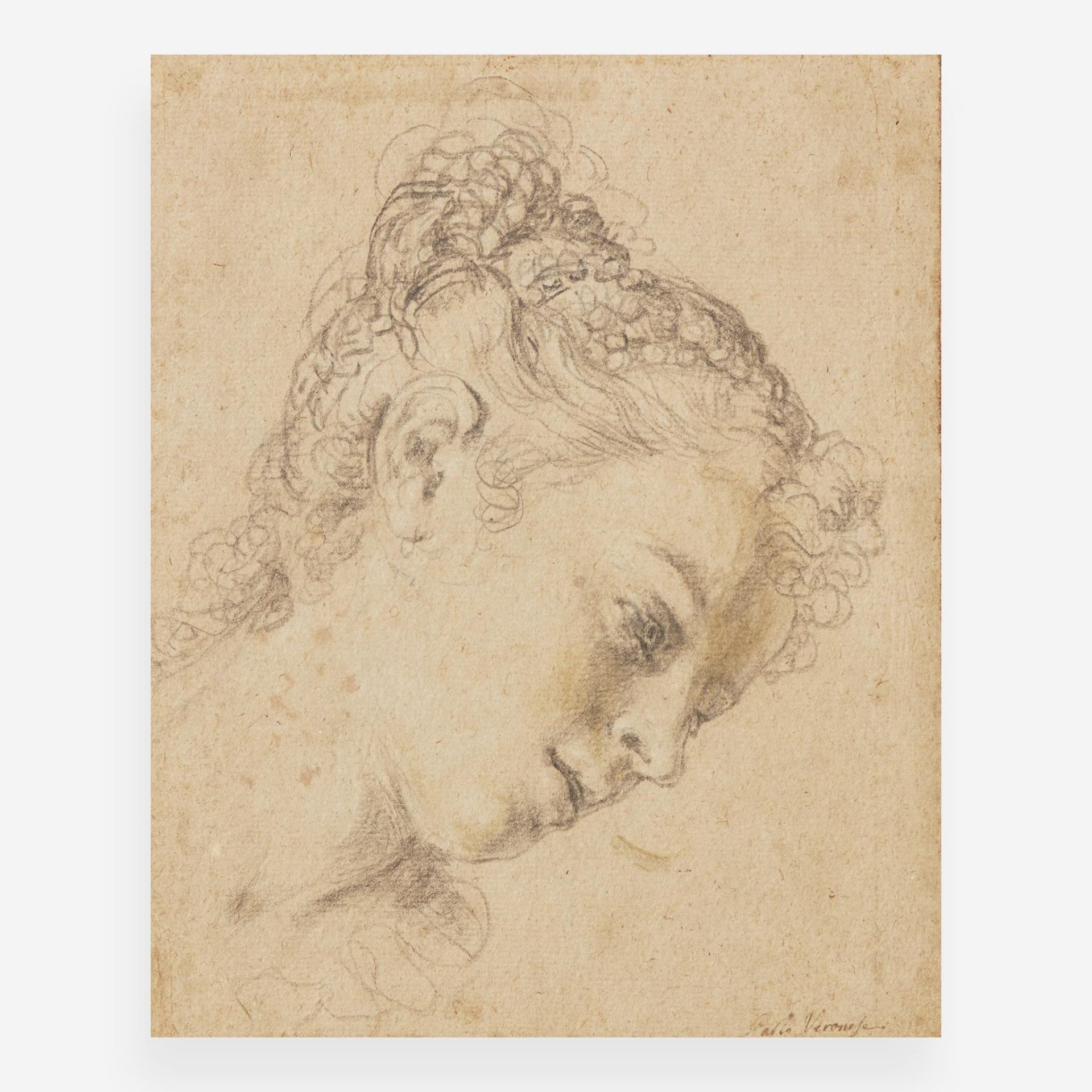 Studio of Paolo Veronese (Italian, 1528-1588) Head of a Woman, Looking Up