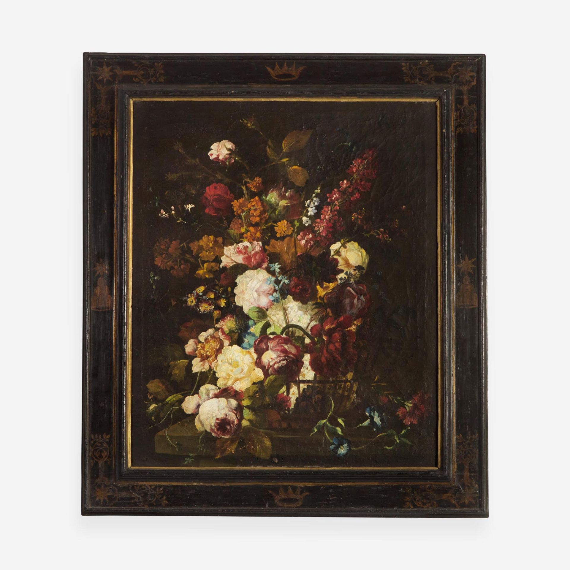 Italian School (17th Century) Floral Still Life in a Basket; together with a Companion (A Pair) - Image 3 of 5