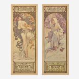 Alphonse Mucha (Czech, 1860–1939) Automne; together with Hiver from 'Les Saisons' (A Pair)