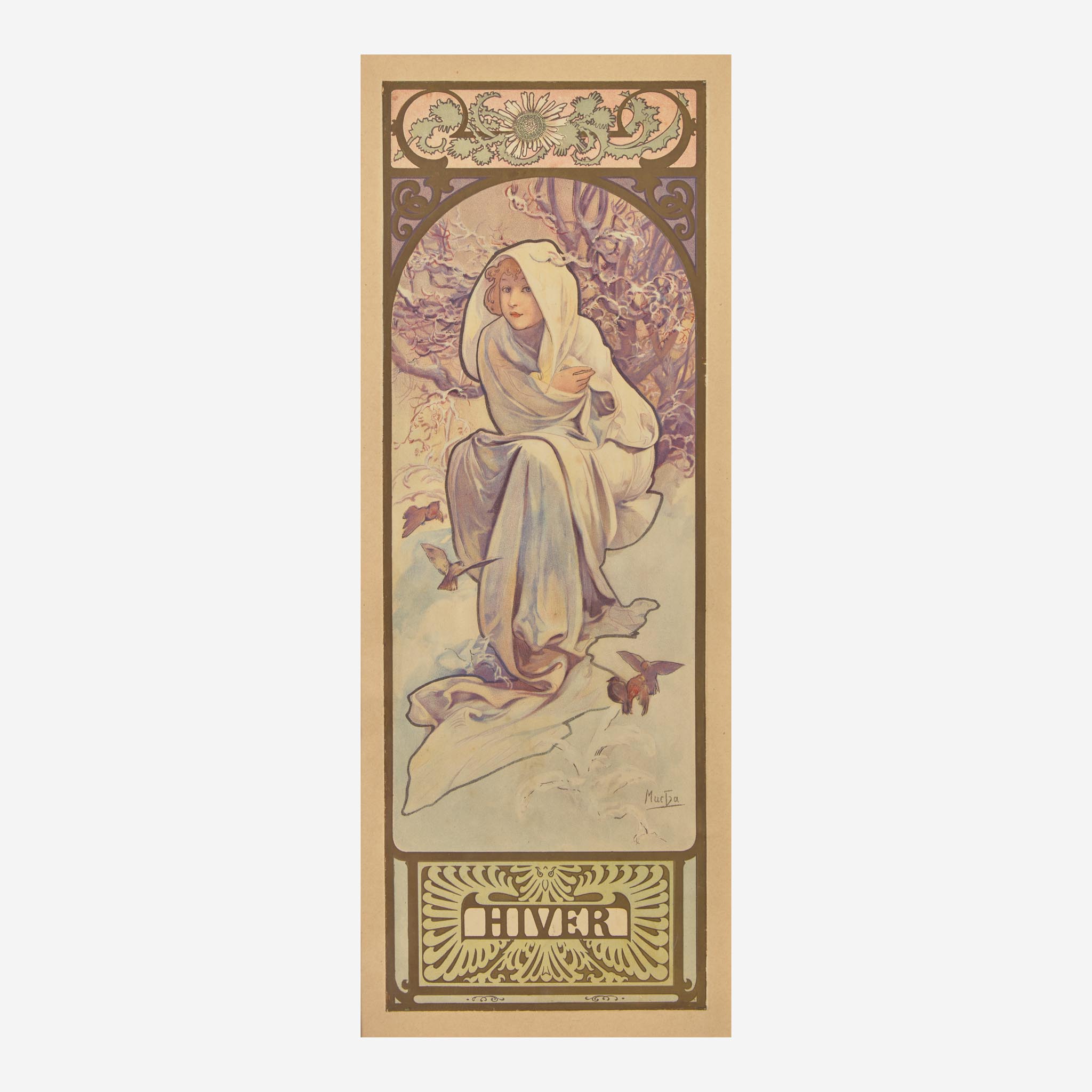 Alphonse Mucha (Czech, 1860–1939) Automne; together with Hiver from 'Les Saisons' (A Pair) - Image 4 of 5