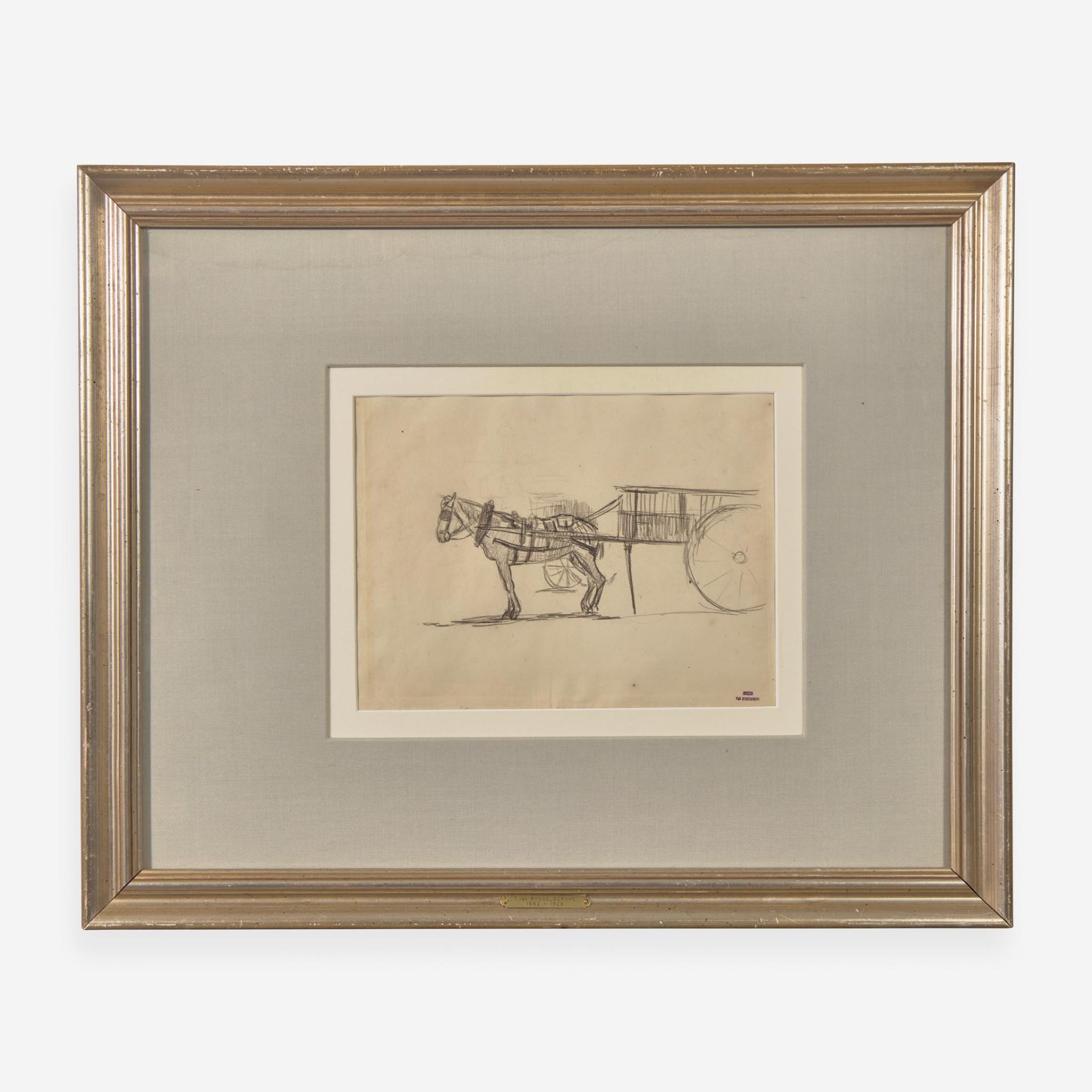 Théo van Rysselberghe (Belgian, 1862–1926) Study of a Horse Cart - Image 2 of 2