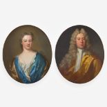 Manner of Sir Peter Lely (British, 1618–1680) Pendant Portraits, Bust-Length (2)