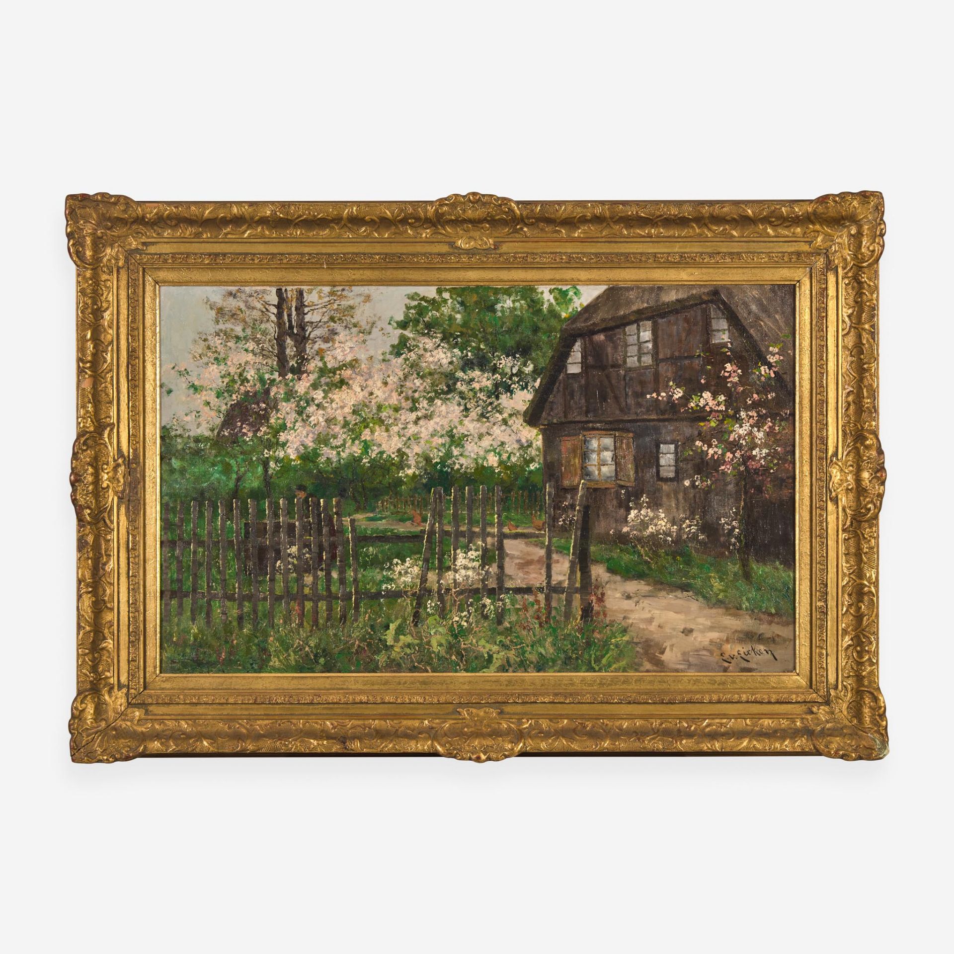Elisabeth von Eicken (German, 1862–D.C. 1938) Cottage Scene in Spring - Image 2 of 2