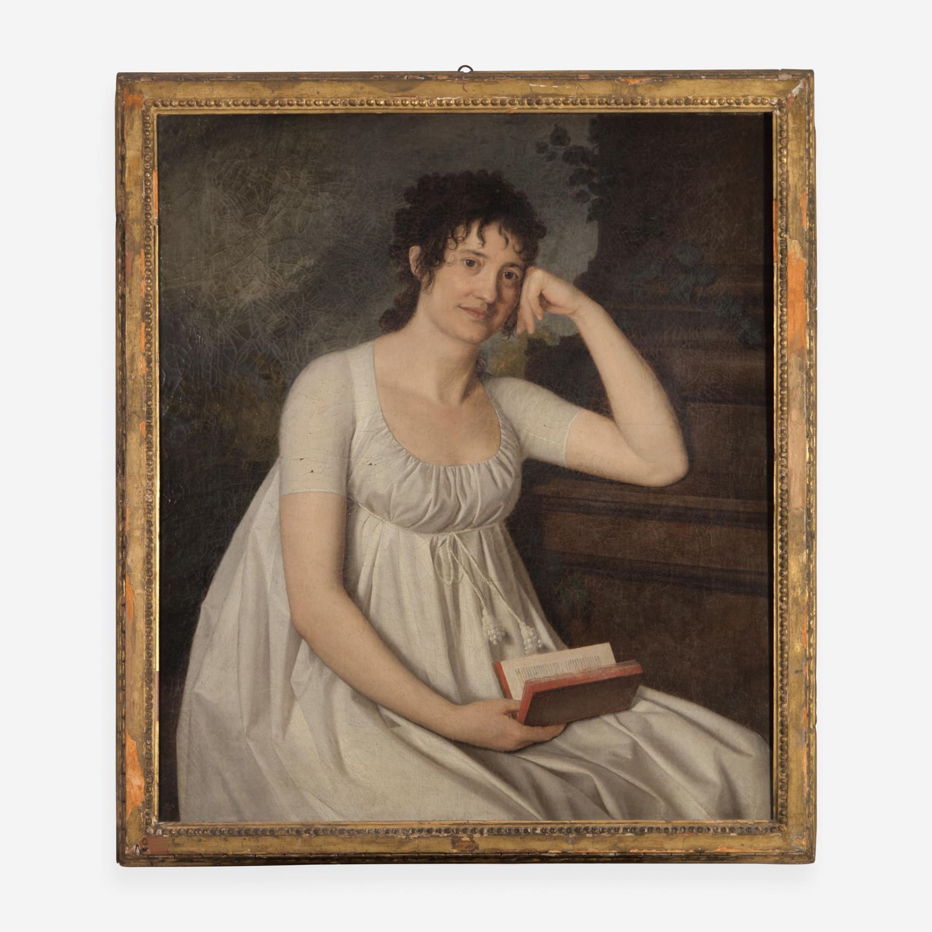 Attributed to Robert Jacques Francois Faust Lefevre (French, 1755–1830) Portrait of a Seated Lady - Image 2 of 2