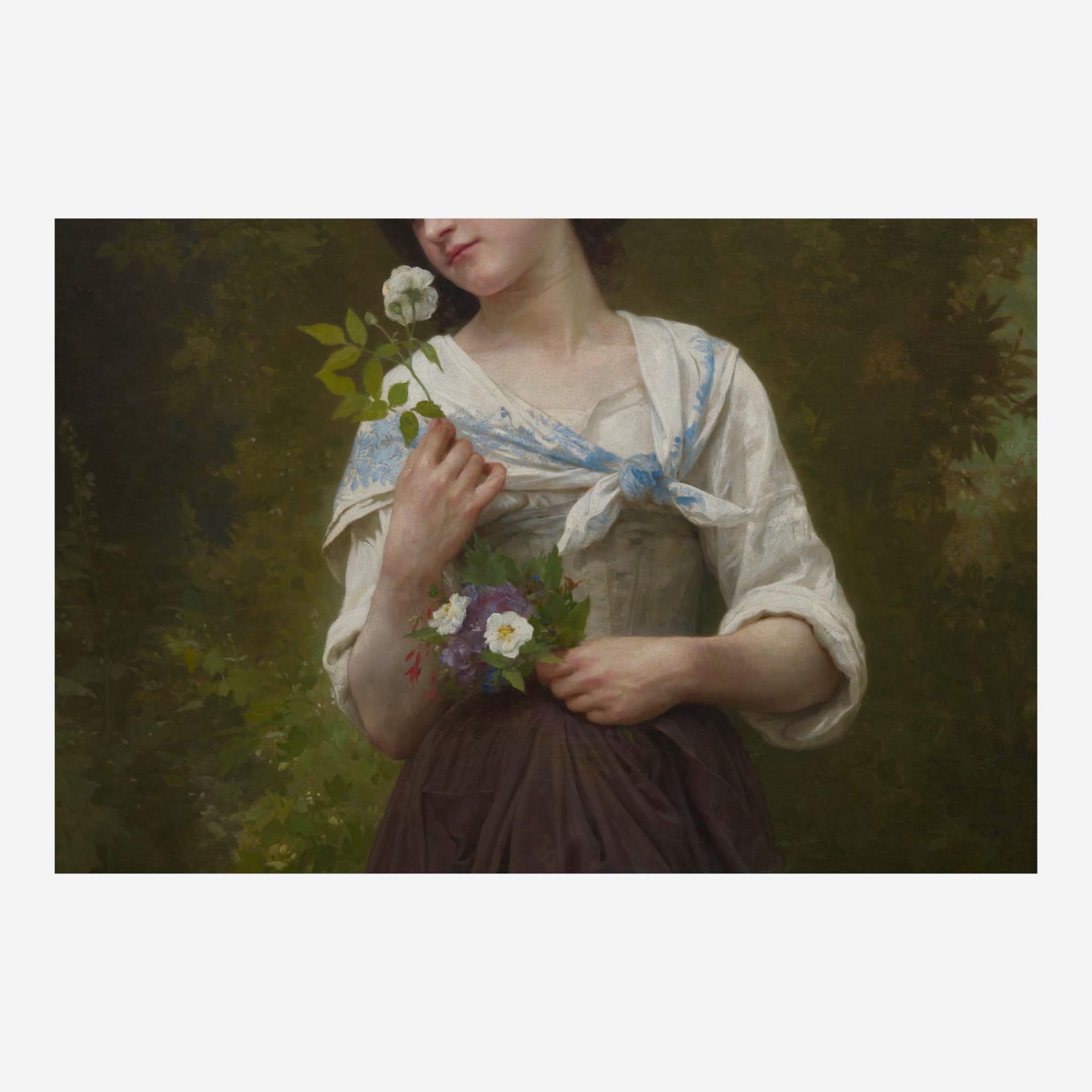William-Adolphe Bouguereau (French, 1825–1905) La Fleur Préférée (also known as 'L'Odorat') - Image 4 of 5
