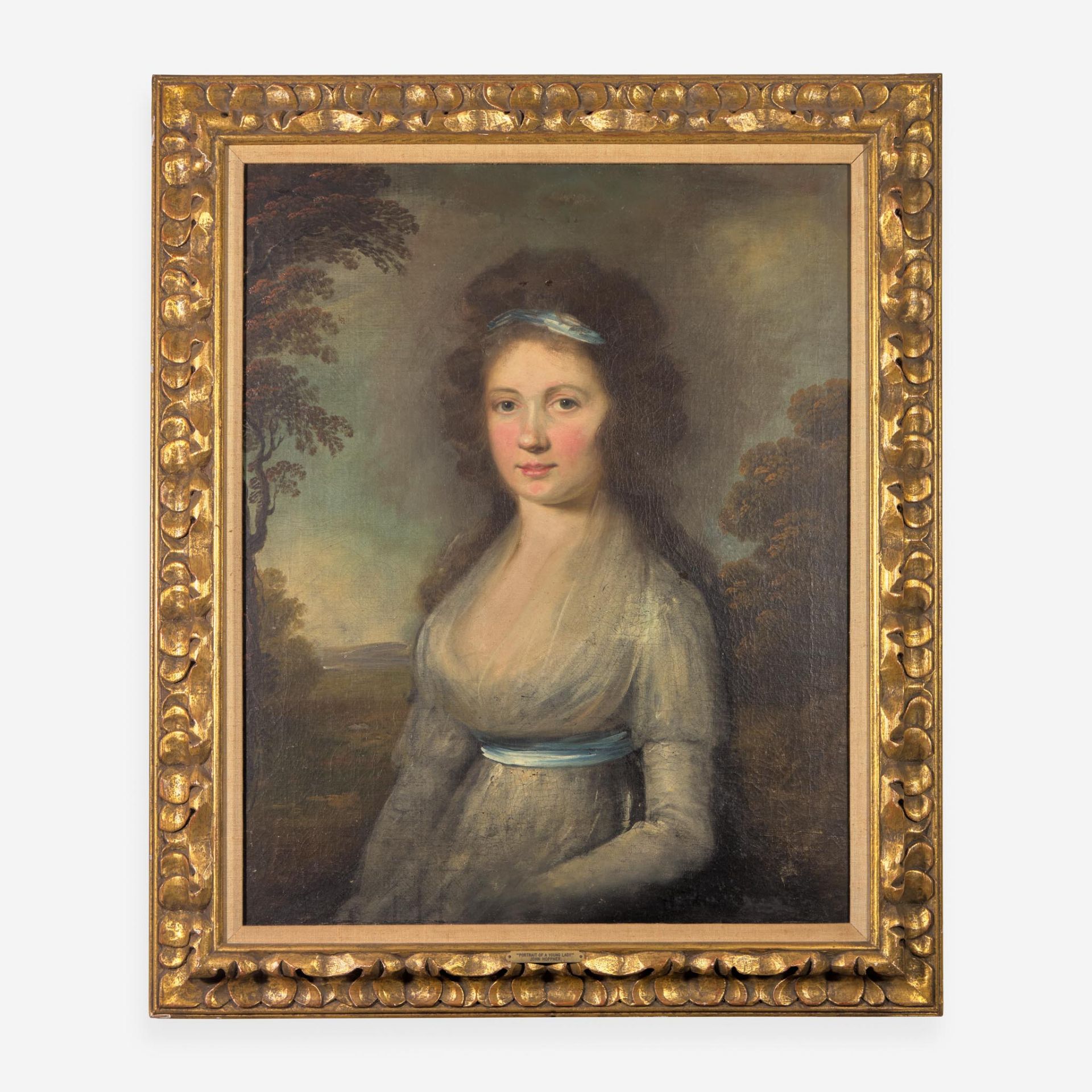 Circle of John Hoppner (British, 1758–1810) Portrait of a Young Lady, Bust-Length - Bild 2 aus 2
