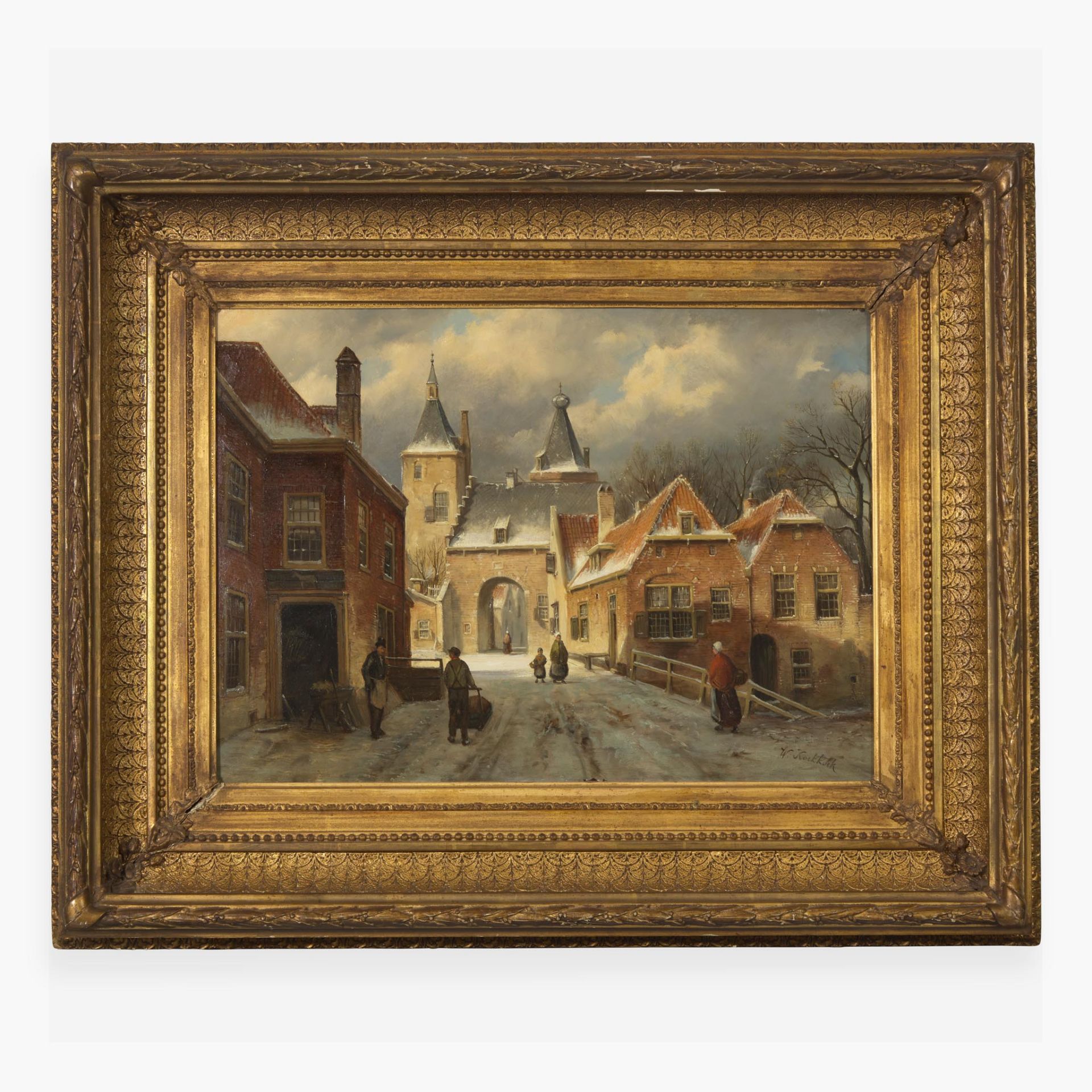 Willem Koekkoek (Dutch, 1839–1895) Winter in the Dutch Town - Image 2 of 2