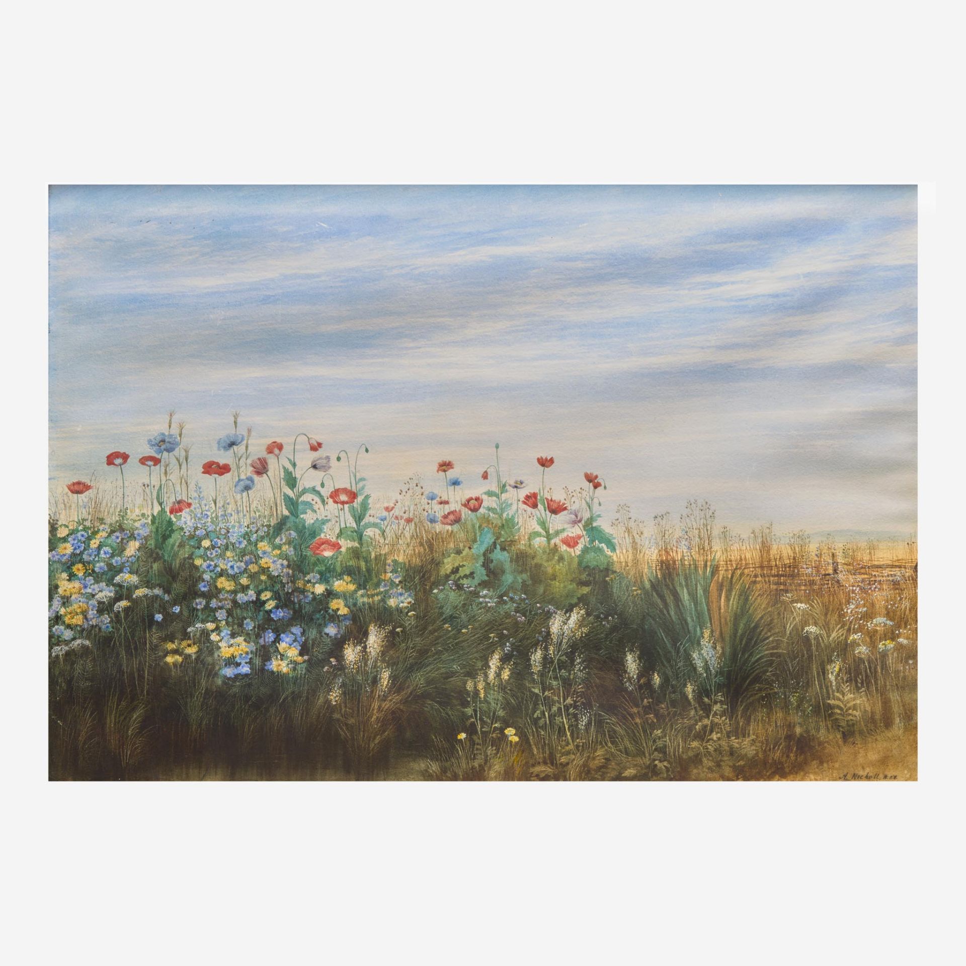 Andrew Nicholl (Irish, 1804–1886) Flowers in a Field