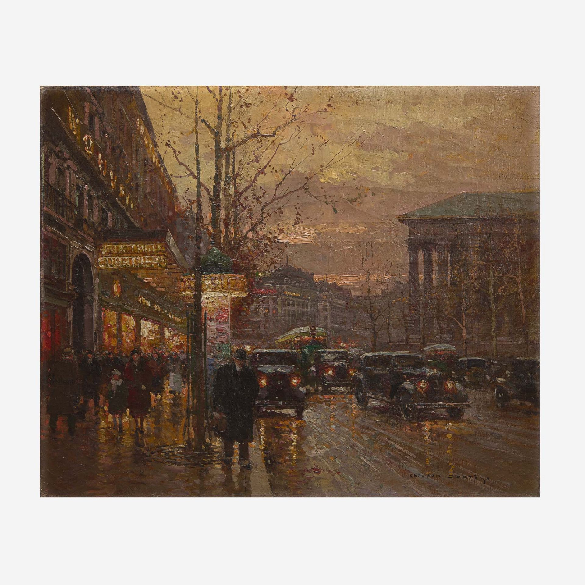 Edouard Léon Cortès (French, 1882–1969) Boulevard de la Madeleine, Aux Trois Quartiers