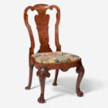 A George I carved and veneered burl walnut side chair circa 1720
